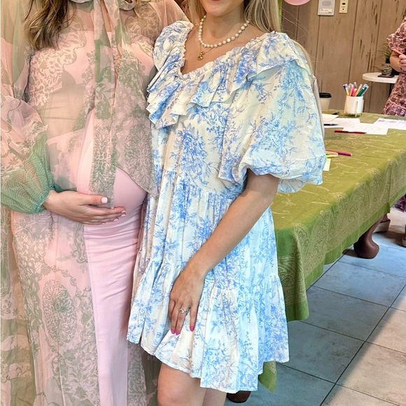 Floral Blue and White Dress - Picture 6 of 6